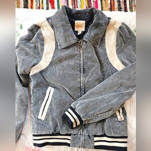 Billabong Navy and White Striped Jacket